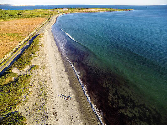 Wall Art - Photograph - Aerial View Of Beach In Rhode Island #1 by Cate Brown