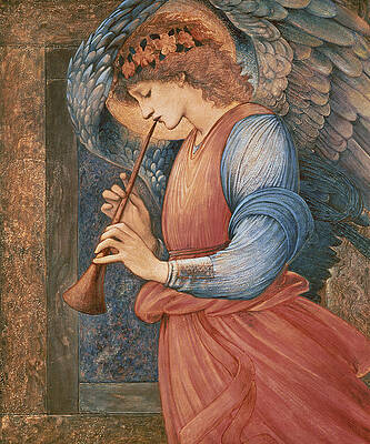 Wall Art - Painting - An Angel Playing a Flageolet by Edward Burne-Jones