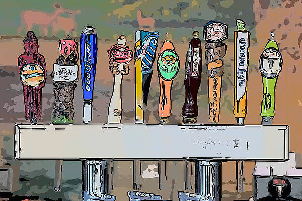 Wall Art - Photograph - Beer Taps 2 Duval Street Key West Pop Art Style by Ian Monk