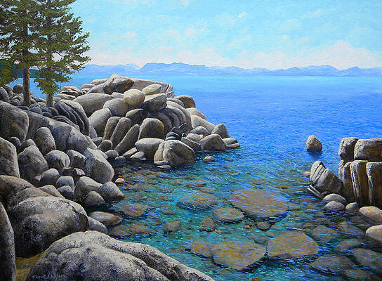 Wall Art - Painting - Boulder Cove On Lake Tahoe #2 by Frank Wilson