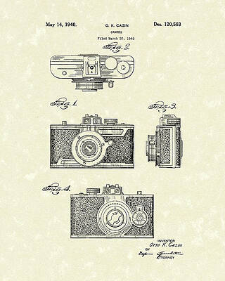 Camera 1940 Patent Art by Prior Art Design Camera 1940 Patent Art by Prior Art Design