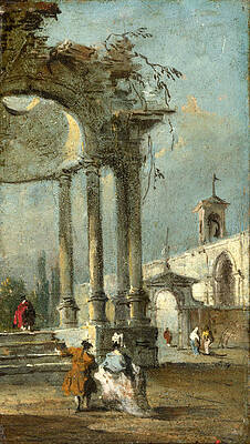 Caprice View With Ruins Print by Francesco Guardi