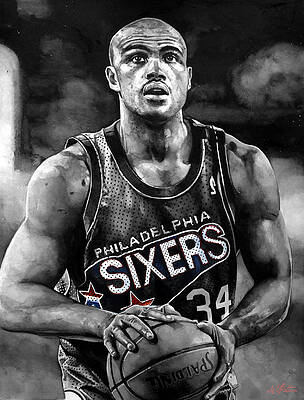 Wall Art - Painting - Charles Barkley #1 by Michael Pattison