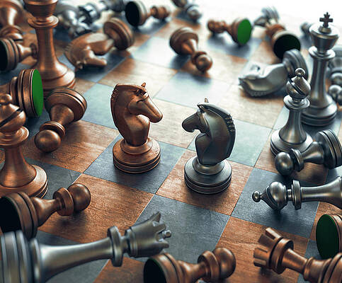 Chess, chess pieces, compass Stock Photo - Alamy