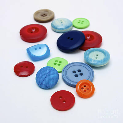 Wall Art - Photograph - Close-up of coloured buttons #1 by Bernard Jaubert