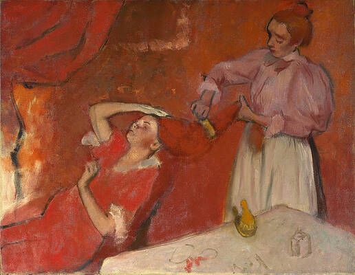 Combing the Hair Print by Edgar Degas