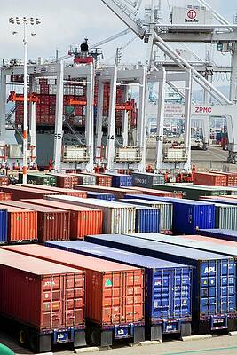 Wall Art - Photograph - Container Port #1 by Science Photo Library