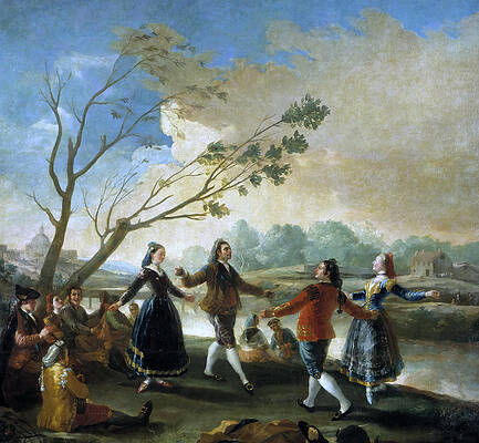 Dance on the Banks of the Manzanares Print by Francisco Goya