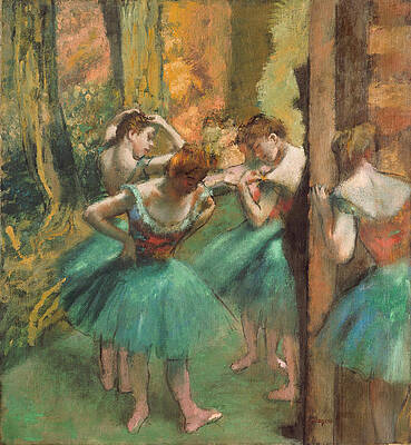 Dancers. Pink and Green Print by Edgar Degas