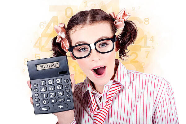 Wall Art - Photograph - Education Math Tutor Holding Numbers Calculator by Jorgo Photography