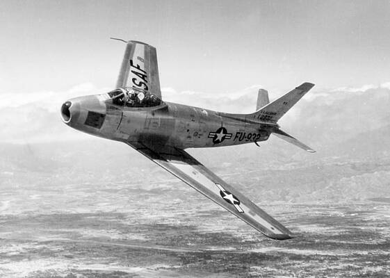 Wall Art - Photograph - F-86 Sabre, First Swept-wing Fighter #1 by Science Source