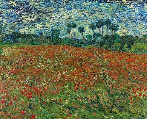 Wall Art - Painting - Field With Poppies  #1 by Vincent Van Gogh