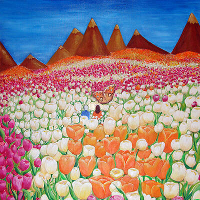 Wall Art - Painting - Flowers and Fields Alive With Thy Joy #1 by Ashleigh Dyan Bayer