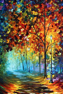 Fog Alley by Leonid Afremov Fog Alley by Leonid Afremov
