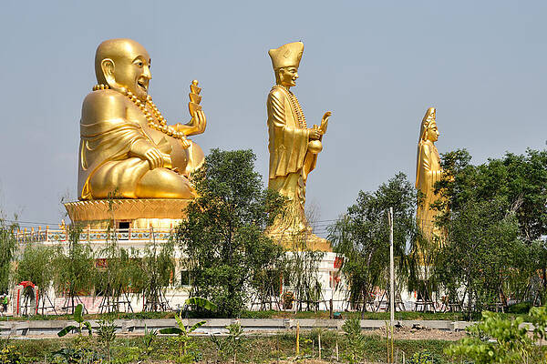 Wall Art - Photograph - Golden Statues At The Chinese Cultural #1 by Robert Kennett