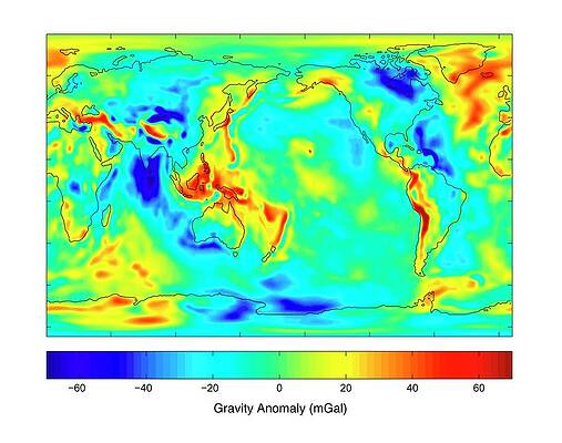 Wall Art - Photograph - Gravity Map Of Earth #1 by Science Photo Library