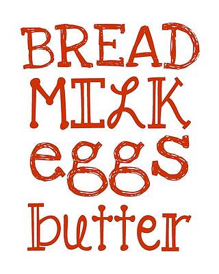 Wall Art - Digital Art - Grocery List #1 by Jaime Friedman