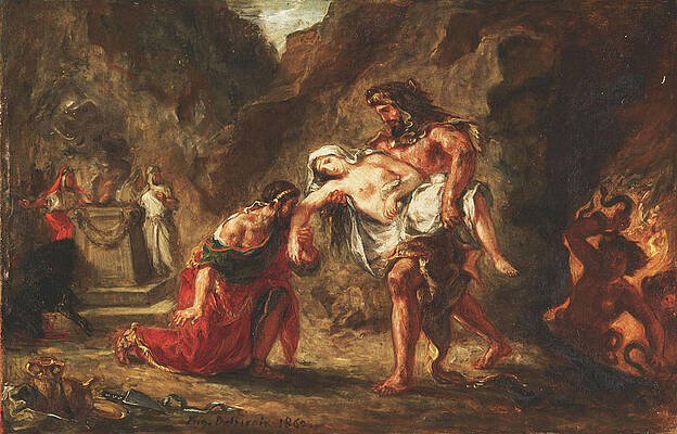 Hercules and Alcestis Print by Eugene Delacroix
