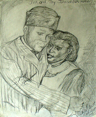 Jack Johnson and Mother by Darlene Ricks- Parker