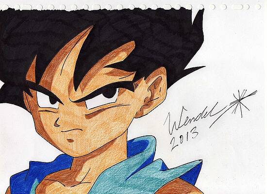 Wall Art - Drawing - Kid Goku by Wendel Krolis