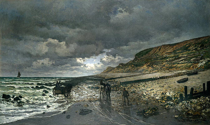 La Pointe de la Heve at Low Tide Print by Claude Monet