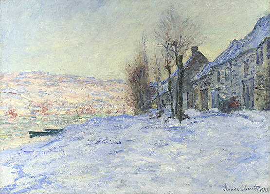 Lavacourt under Snow Print by Claude Monet