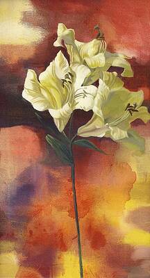 Wall Art - Painting - Lily With Red #1 by Alfred Ng