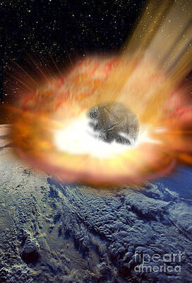 Wall Art - Photograph - Meteorite Hitting Earth #1 by Mike Agliolo