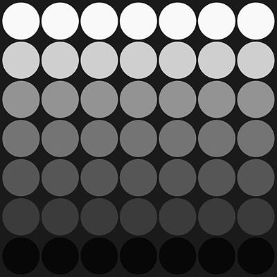 Wall Art - Digital Art - Mod Pop gradient circles black and white by Denise Beverly
