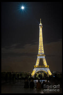 Moon over the Eiffel Tower by Michael Trahan