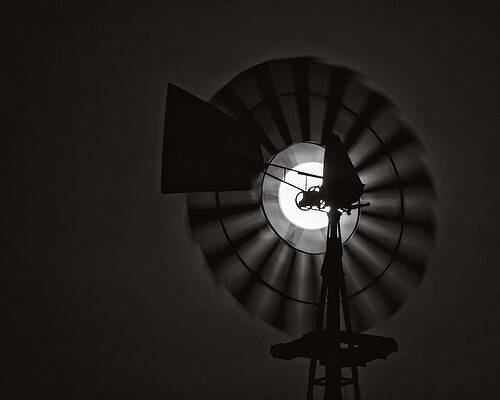 Wall Art - Photograph - Mooned Windmill #2 by Kevin Anderson