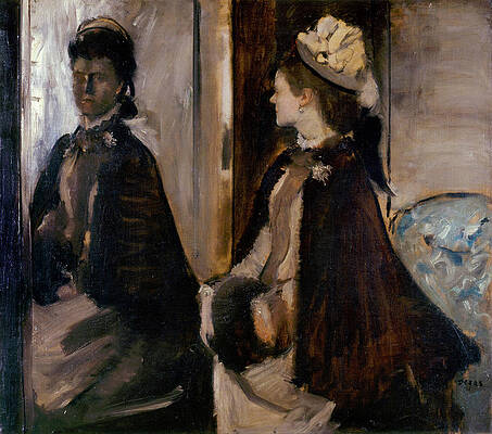 Mrs Jeantaud in the Mirror Print by Edgar Degas