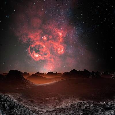 Wall Art - Photograph - Nebula Seen From An Alien Planet #1 by Science Photo Library