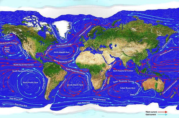Wall Art - Photograph - Ocean Currents #1 by Science Photo Library