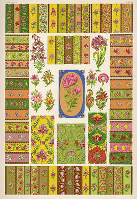 Realistic Flower Drawing - Ornaments From A Persian by Mary Evans Picture Library