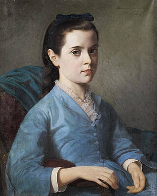 Portrait of a Girl Print by Alexander Louis Leloir