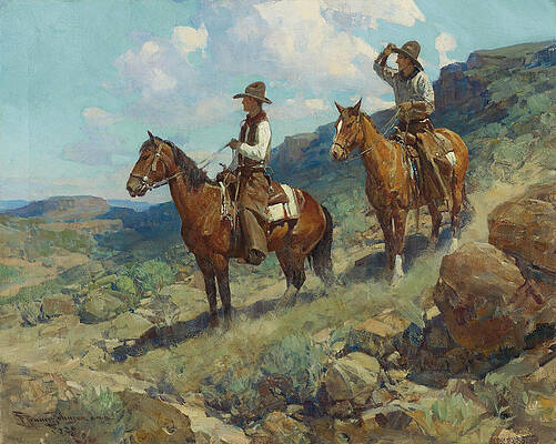 Texas Cowboys Print by Frank Tenney Johnson