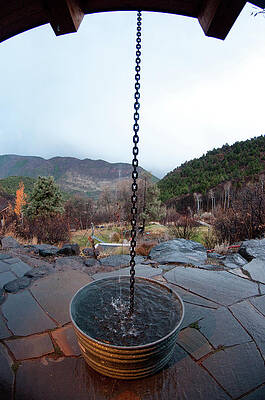 Wall Art - Photograph - Rainwater Collects From A Chain #1 by Peter McBride