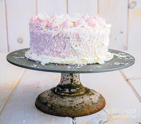 Wall Art - Photograph - Raspberry White Chocolate Cake #2 by Edward Fielding