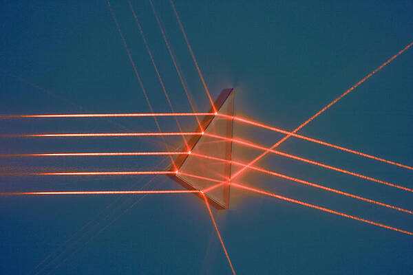 Wall Art - Photograph - Rays Of Light And Triangular Prism #1 by Science Stock Photography