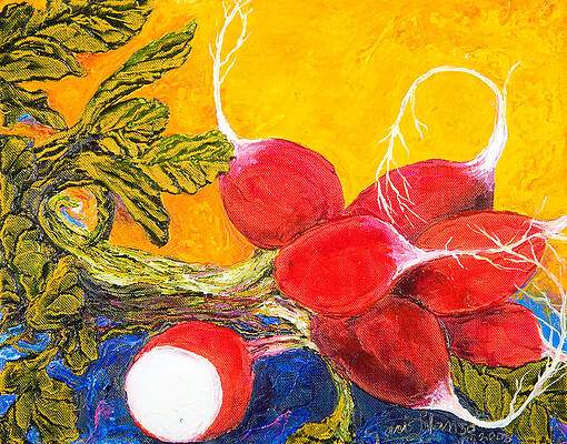Wall Art - Painting - Red Radishes #2 by Paris Wyatt Llanso