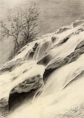 Wall Art - Drawing - River Stream by Hailey E Herrera