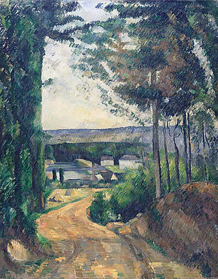 Road leading to the lake Print by Paul Cezanne