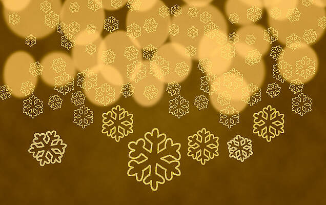 Wall Art - Digital Art - Snowflake shapes against tree lights #1 by Steven Heap