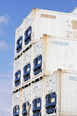 Wall Art - Photograph - Stack Of Shipping Containers #1 by Science Photo Library
