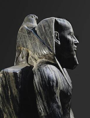 Wall Art - Photograph - Statue Of Khafre Enthroned. 2520 Bc #1 by Everett