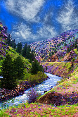 Wall Art - Photograph - Stream and Sky 4762 by Vikki King