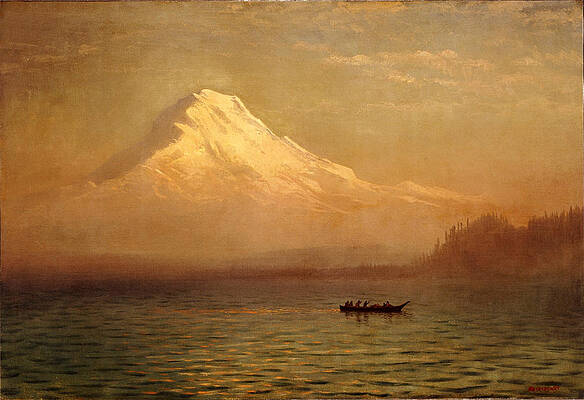 Sunrise on Mount Tacoma Print by Albert Bierstadt