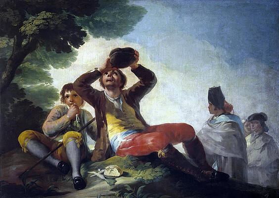 The Drinker Print by Francisco Goya