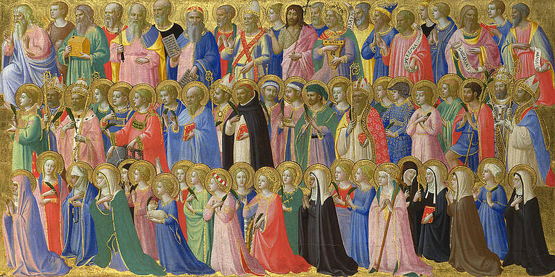 The Forerunners of Christ with Saints and Martyrs Print by Fra Angelico